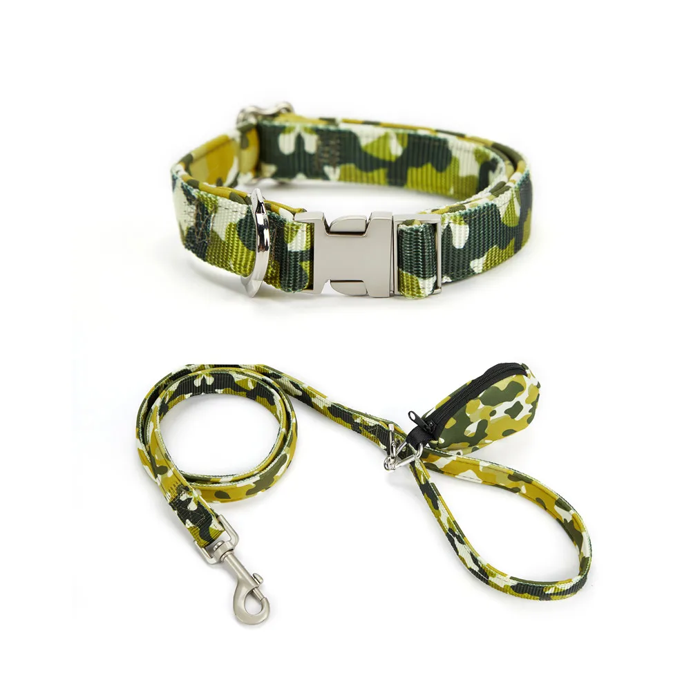 dog products 3PK camouflage dog poop bag padded pet collars leashes