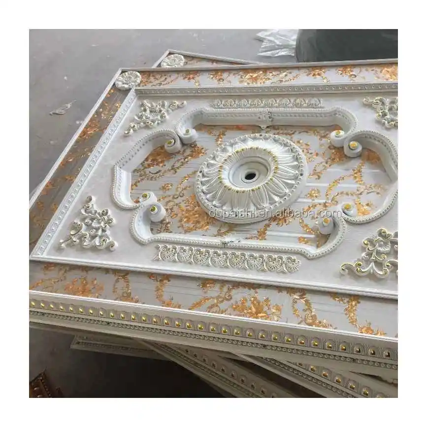 Manufacturer Smoke Resistant European Style Pvc Artistic Ceiling for Construction