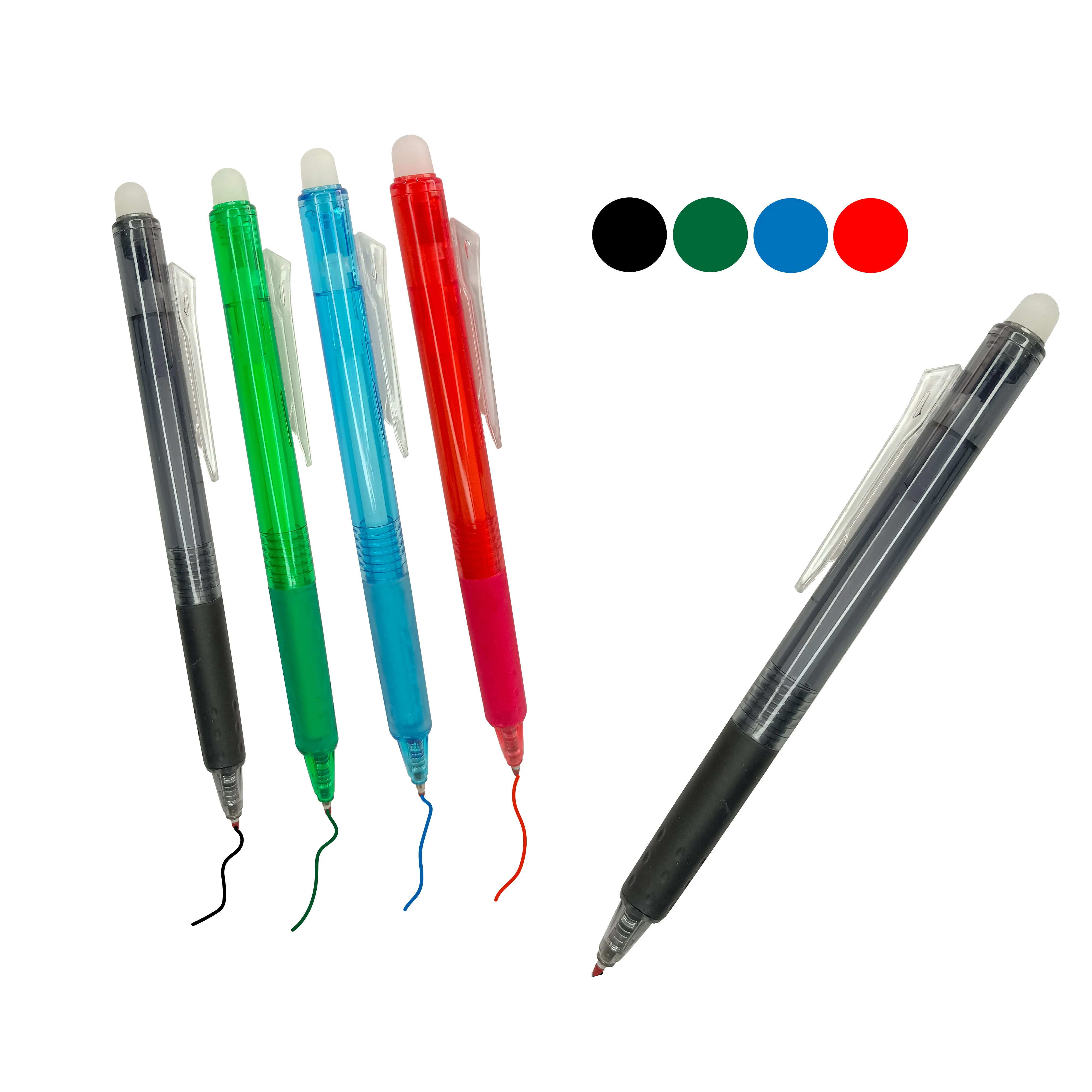 VAST SEA Custom Logo 0.7mm Classical Erasable Pen Ballpoint Gel Pens Translucent Color Side Press Gel Pen With Eraser
