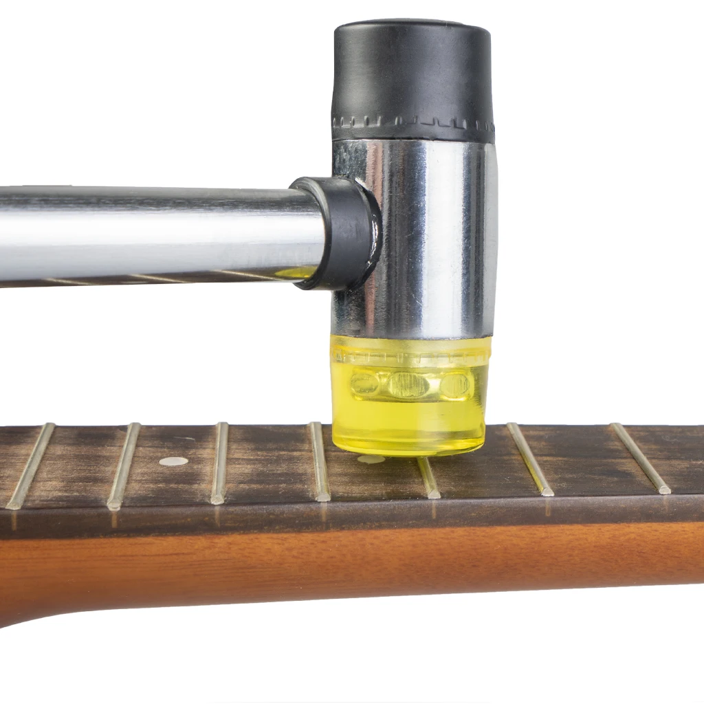 Double Headed Guitar Bass Ukulele Rubber Hammer Mallet Fret Wire Fretboard Tool With Steel Handle