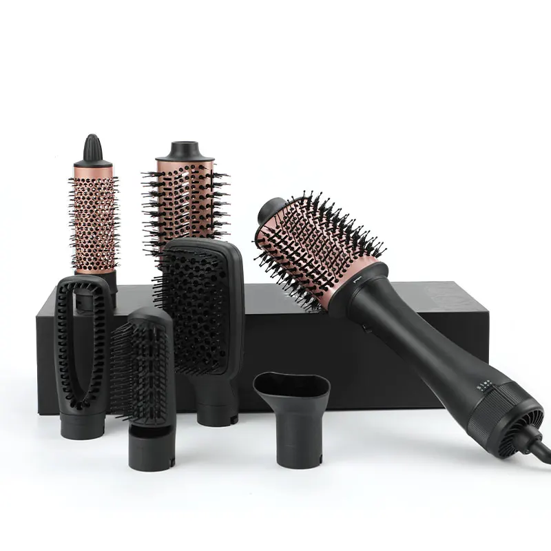 7 в 1 multidetachable разных расческа для выпрямления волос, горячая расческа cepillo secador и вольюмайзер волос щетка горячего воздуха