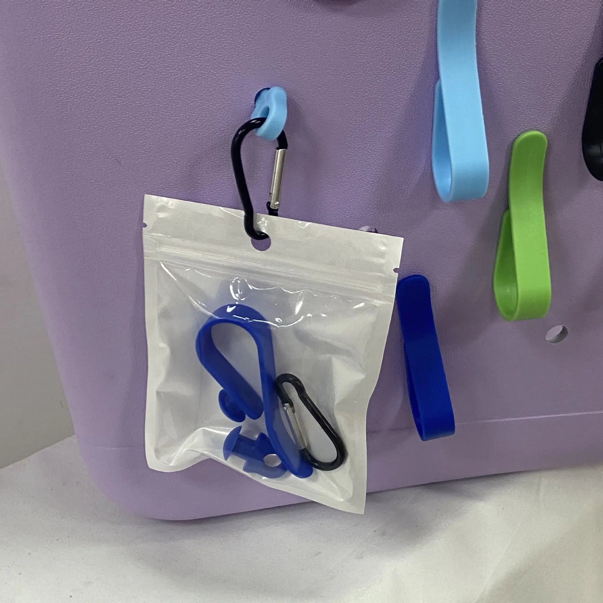 Besafe Insert Plastic Hooks Accessories Charm Carabiner Keychain Key Holder Compatible with Bogg Bag Beach Tote Bag