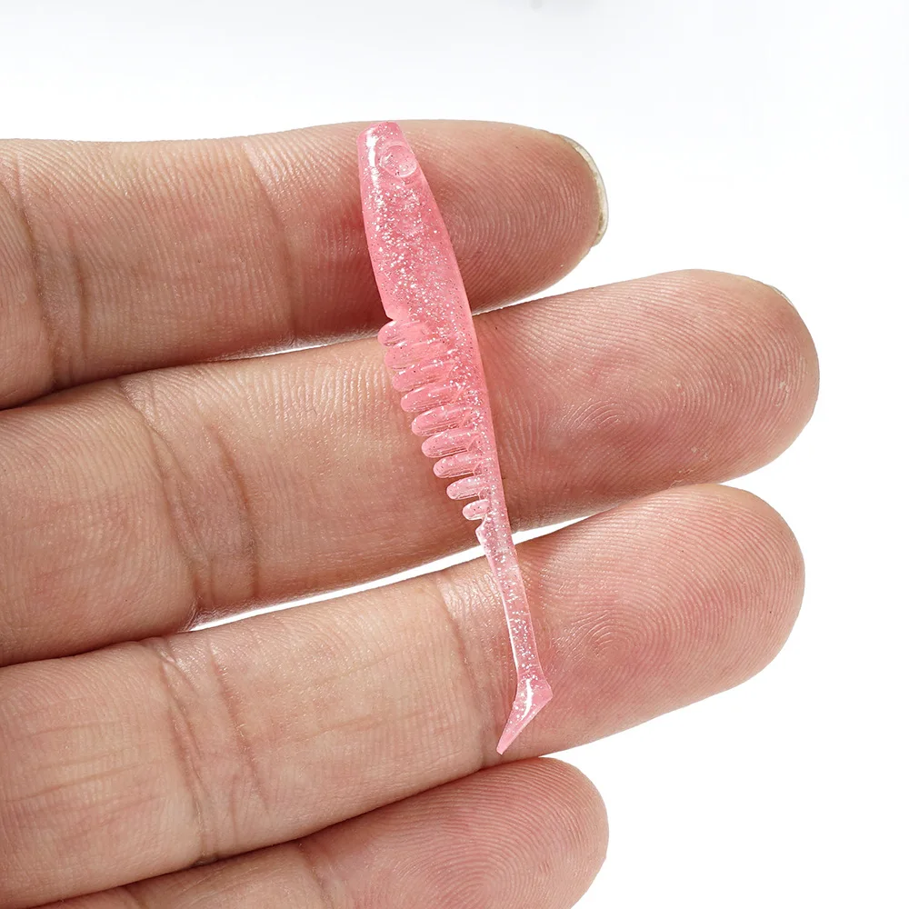 New OEM 5.5CM 0.8G Soft Fishing Bait 10pcs/bag Artificial Silicone Baits Soft Worm Fishing Lure Worms Rubber T Tail Lure