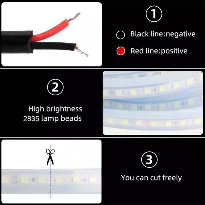 DIY 1.2M 1.5M 1.8M Car Flexible Daytime Running Light Modified Decorative LED Hood Light Strip Bar White 6000K Head Lamp DRL