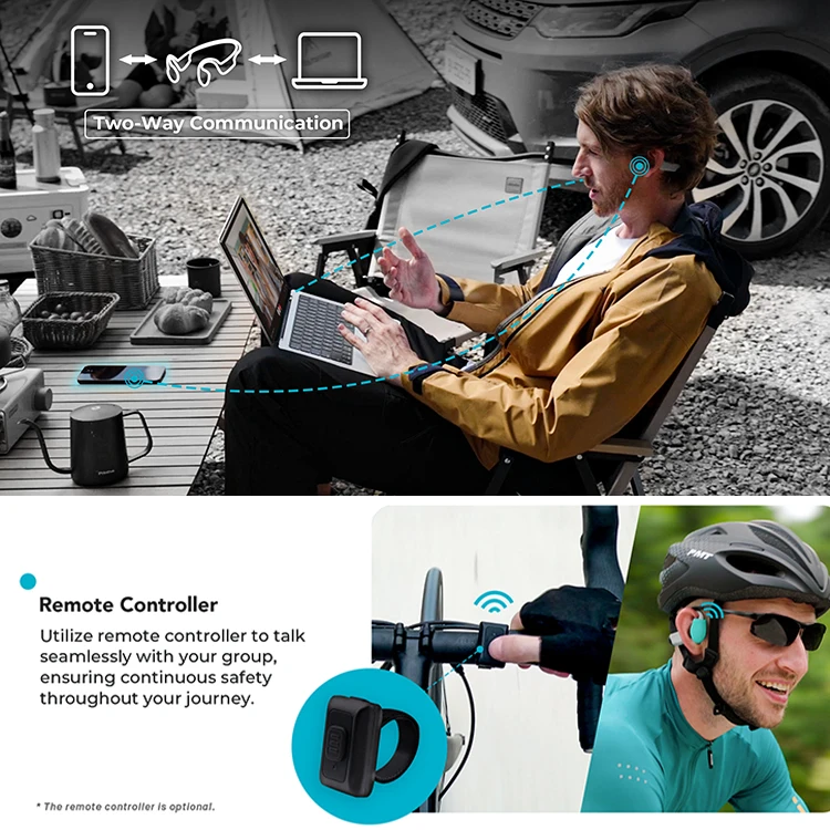 Best Selling Bluetooth Mobile Walkie Talkie Handsfree Headset POC Zello Bone Conduction Headphone for KENWOOD Walkie Talkie