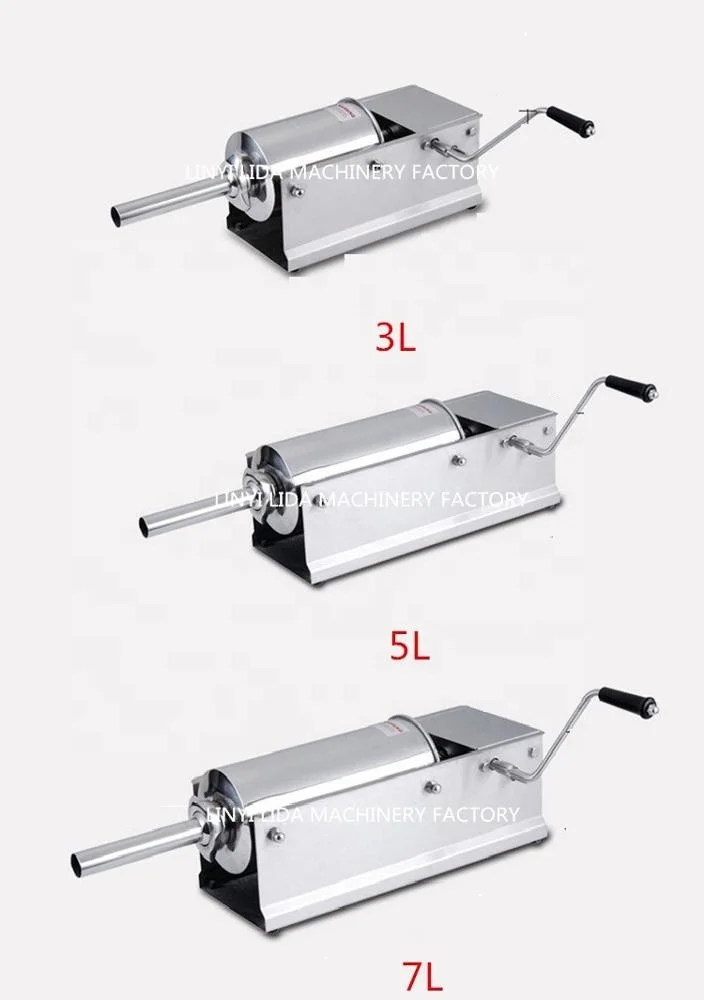 
5L horizontal stainless steel manual sausage stuffer 
