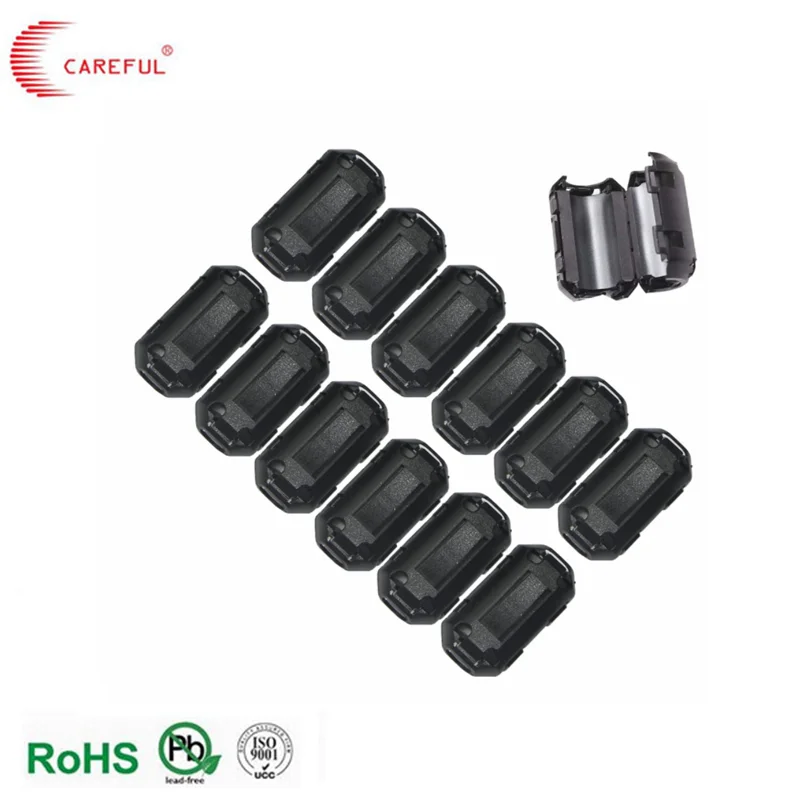 Custom size EMI EMC soft ni-zn ferrite RFI EMI Noise Suppressor Filter for Power Cord USB Cable
