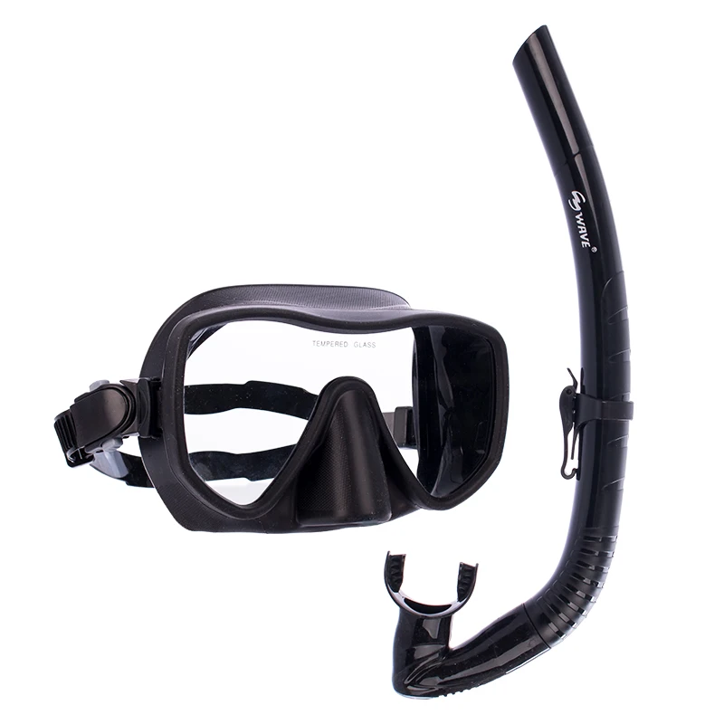 WAVE CE certificated wholesale high quality free diving set scuba snorkel mask