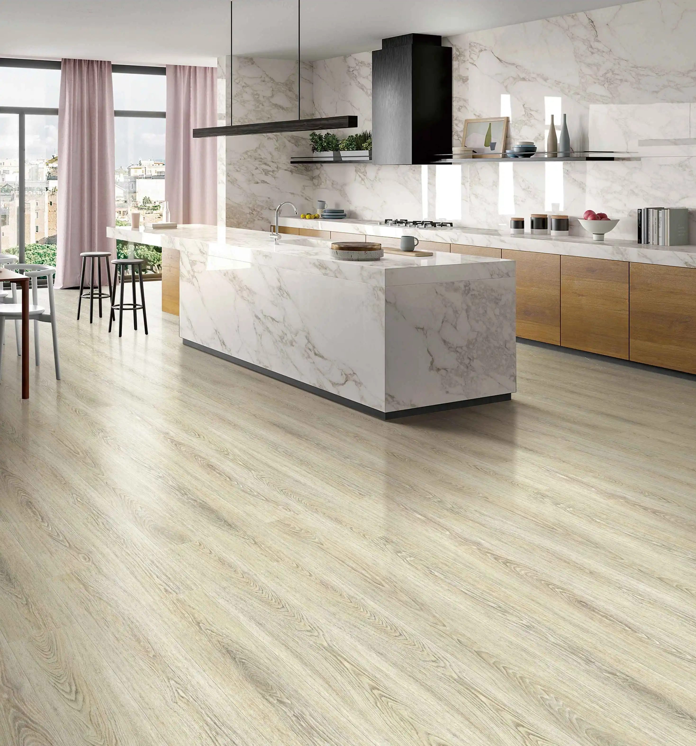 Factory direct wholesale Natural Oak Wood design scratch resistance LVT SPC Flooring