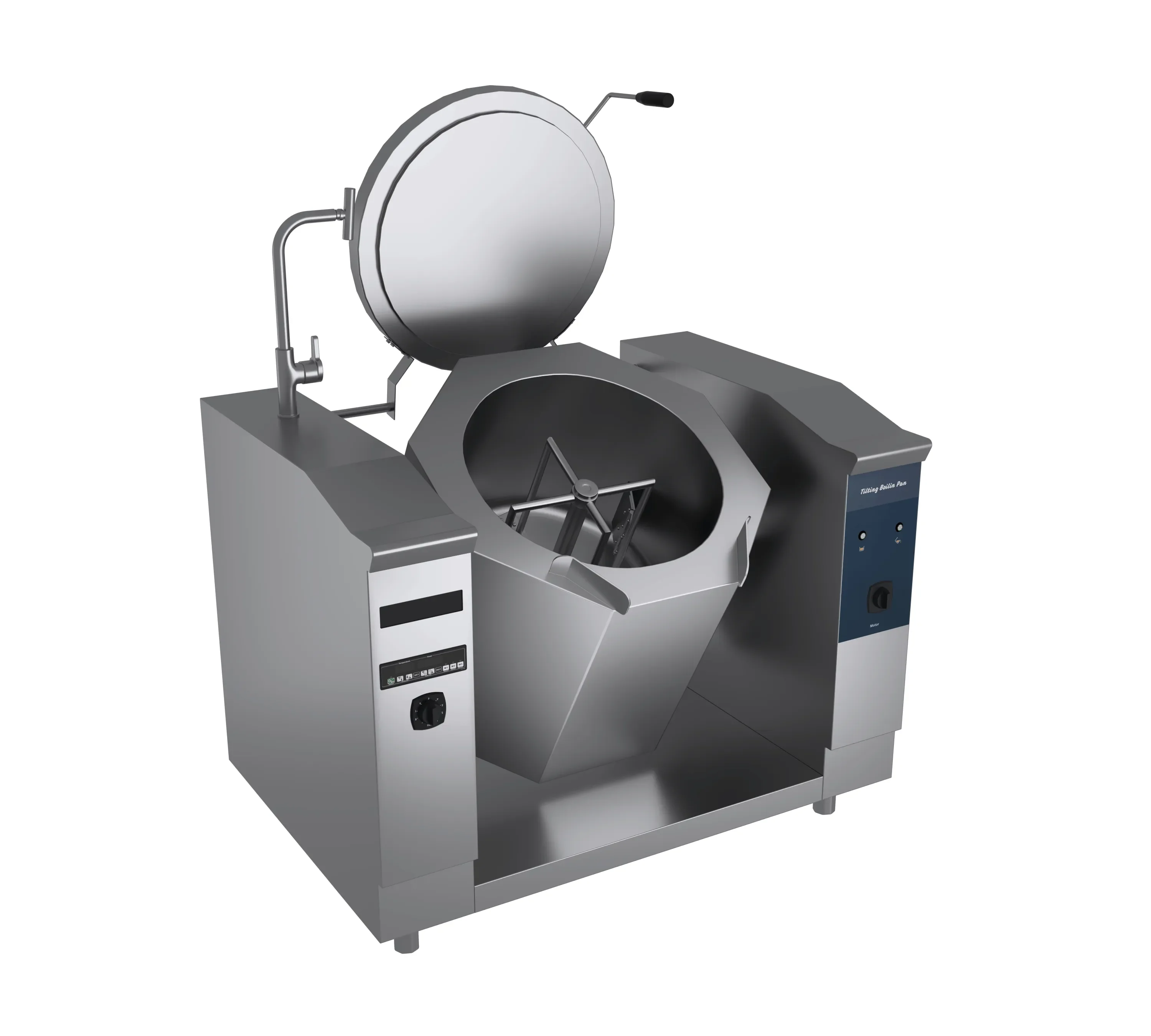 Central Kitchen Automatic Tilting Boiling Pan with Stirring Function for Commercial Kitchens High Efficiency and Large Capacity