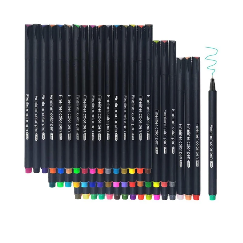 24 Color Sketch Painting Fineliner Single Tip Fineliner Pens for Beginner. Pen Set, in Store Waterproof Art Marker Multicolor