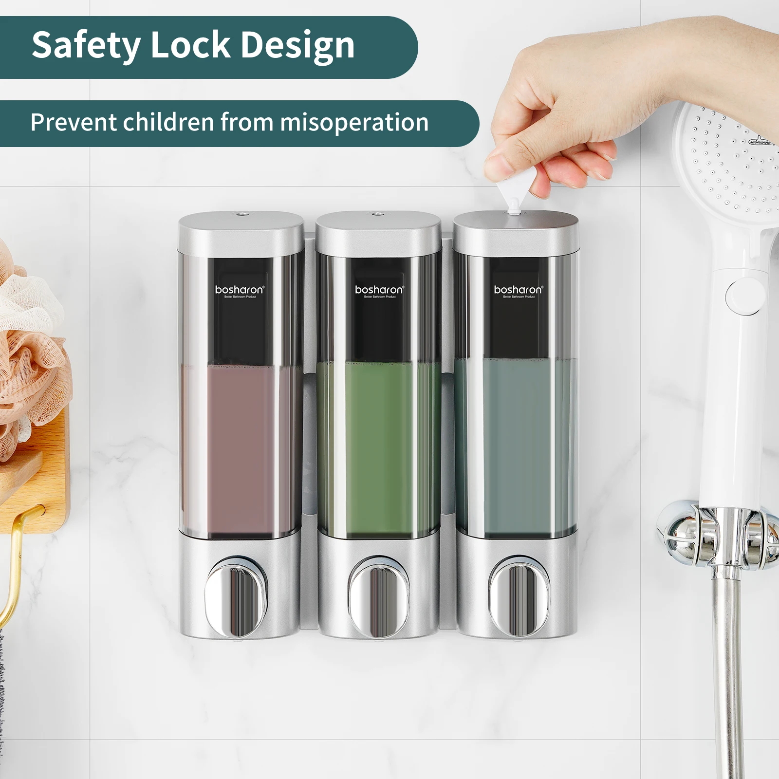 Top Abs Plastic Dispensador De Jabon Wall Mounted Refillable Manual Liquid Gel Hand Sanitizer Alcohol Shampoo Soap Dispenser