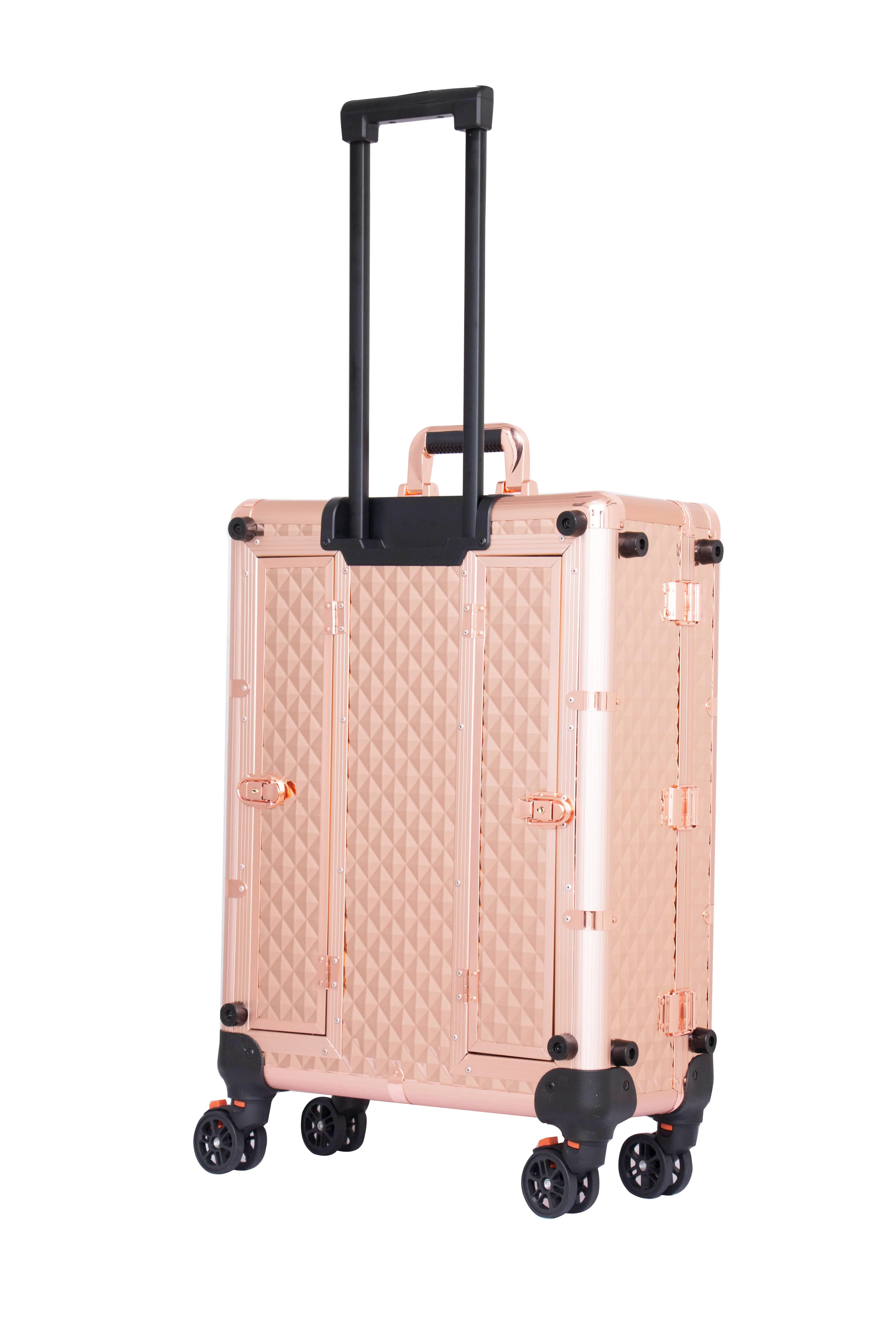 FAMA certificated factory Professional Aluminum makeup case trolley makeup train case with stands KC-269 rose gold