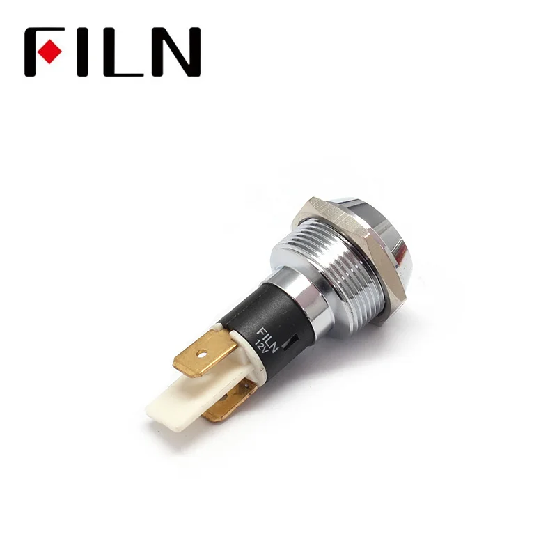 FILN 19mm Good Price High quality Panel Mount Indicator Lights Waterproof ip67 12v Brake Failure Indicator Light