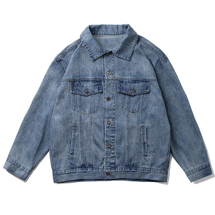 Factory oem wholesale high quality men cotton custom embroidered wash denim jacket