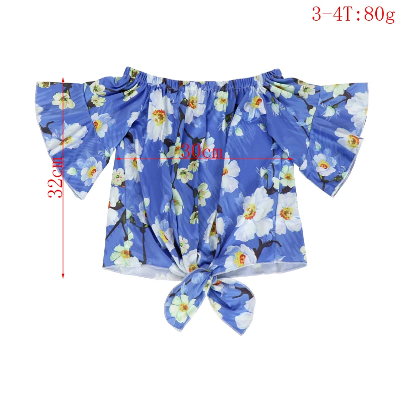 
High quality off shoulder bell bottom sleeve baby summer tops for girls girls shirts girls tops wholesale price 