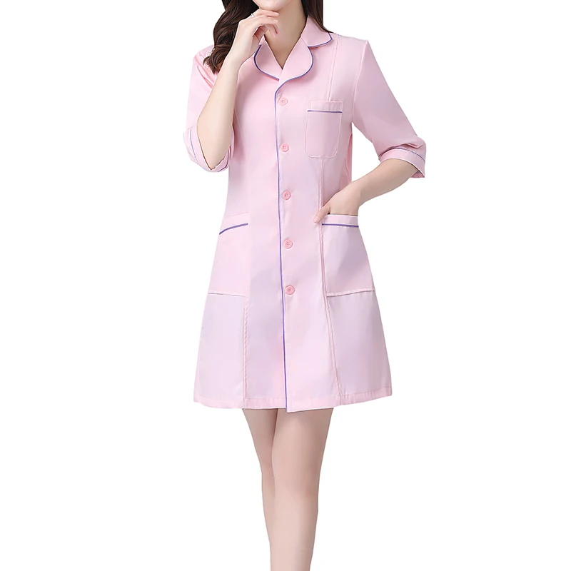 Cotton Poly Mandarin Collar White Men Lab Coats Women Nurses Uniform And Scrubs With Lab Coat