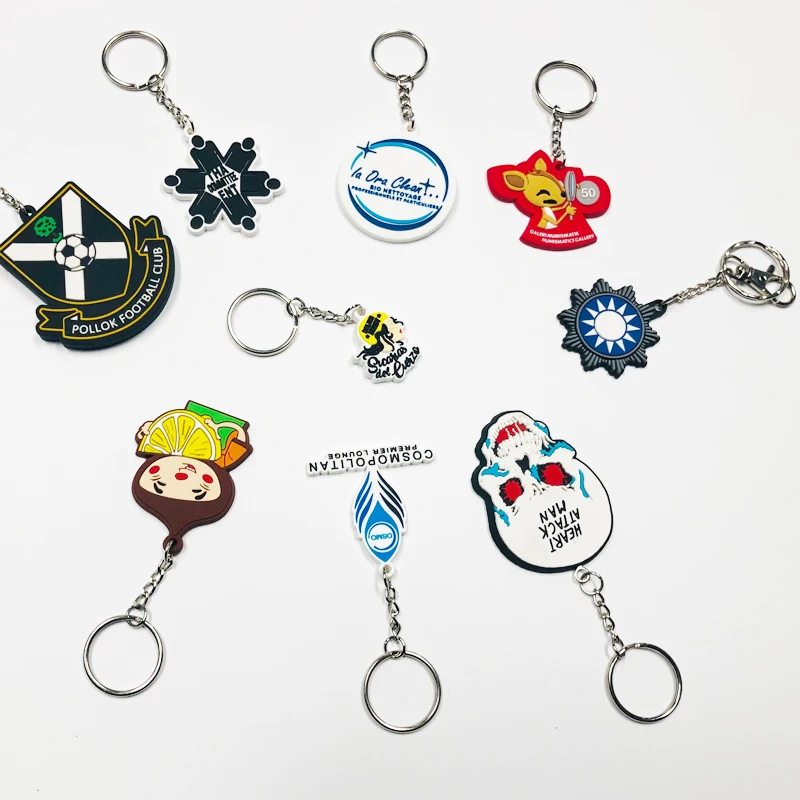 custom logo 3d promotional cute cartoon animal personalized soft rubber pvc keychain