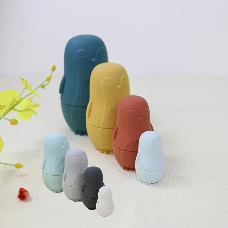 Matryoshka Dolls Set Silicone Russian Nesting Dolls Stacking Toys soft silicone reborn baby doll toys for kids