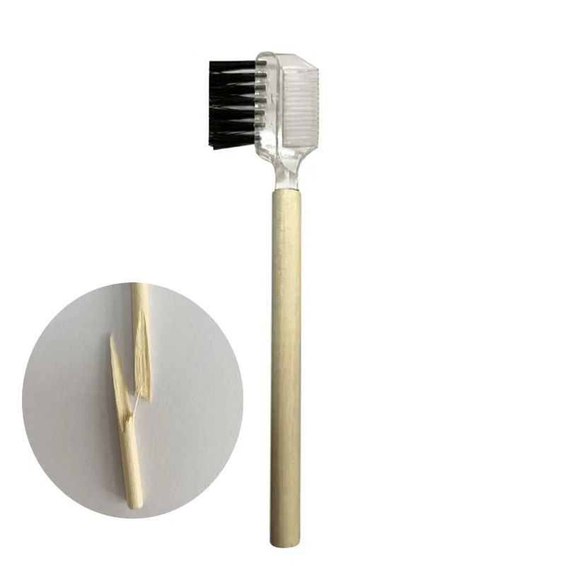 Eco-friendly Wooden Handle Disposable Lip Gloss Wand with Lint-free Applicator 25 Counts in Skylight Kraft Paper Envelope