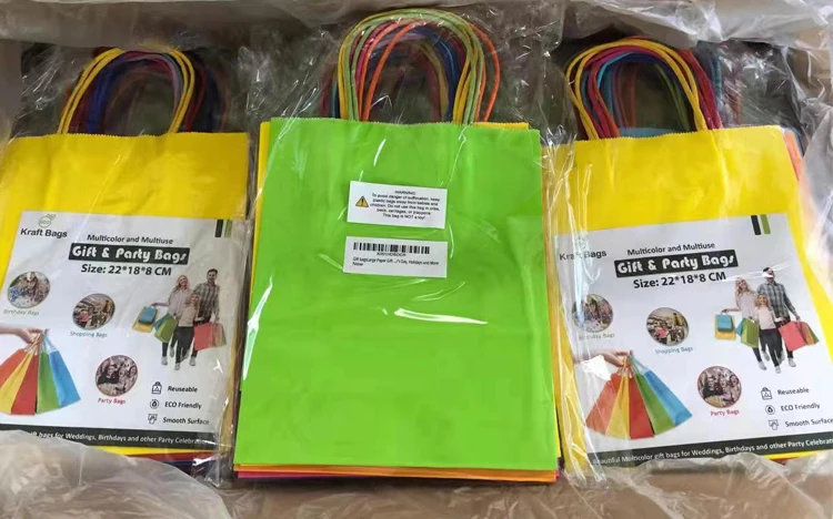 Recyclable Customized Gift Paper Shopping Bag Kraft Paper Bags