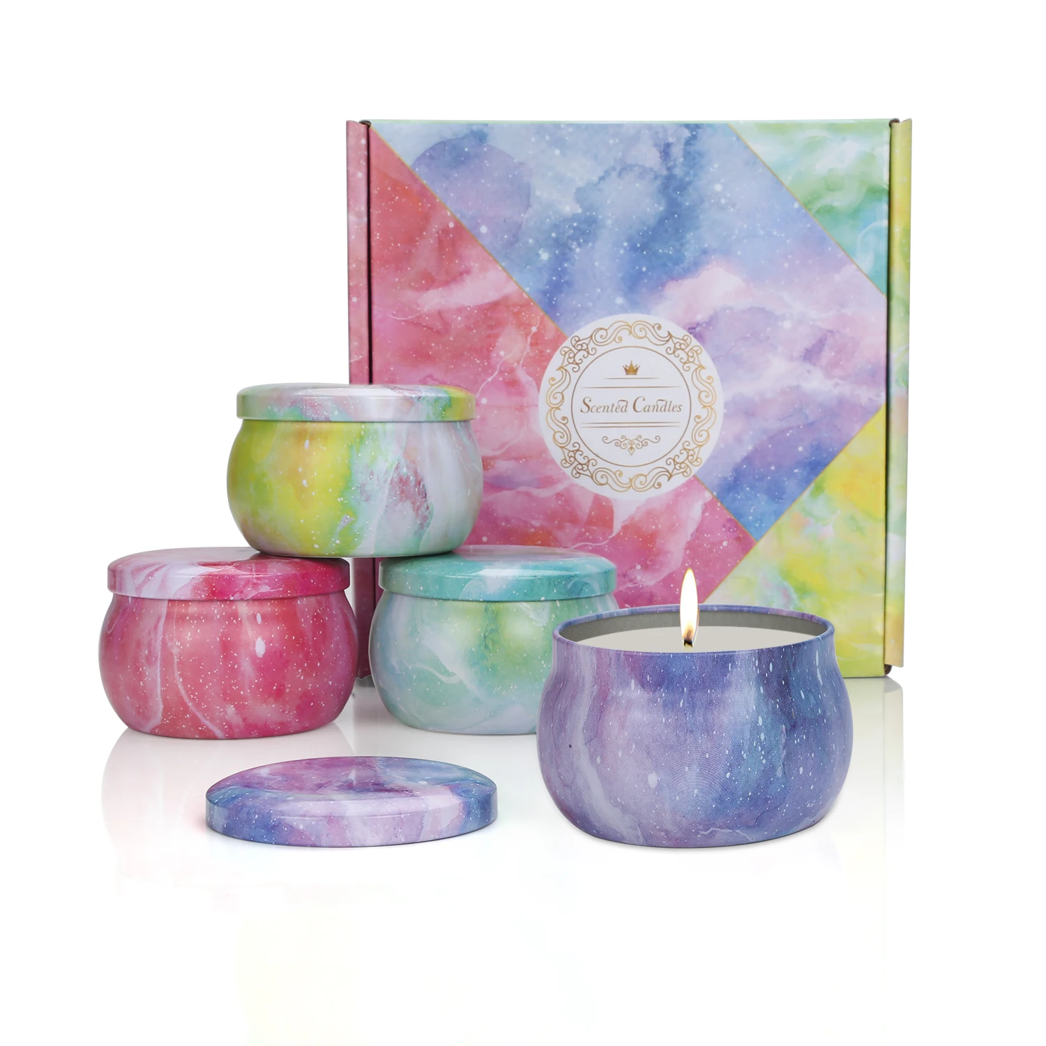 Scented Candles Jar Vintage Flower Candle Jars Soy Wax Fragrance Candle Wedding Birthday Gift Home Decoration