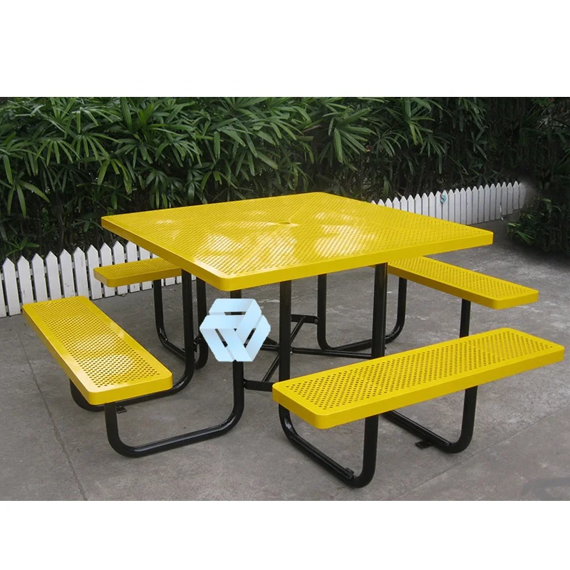 Best Quality Garden Sets Outdoor Furniture Round Table Chair Metal Public Bench With Table