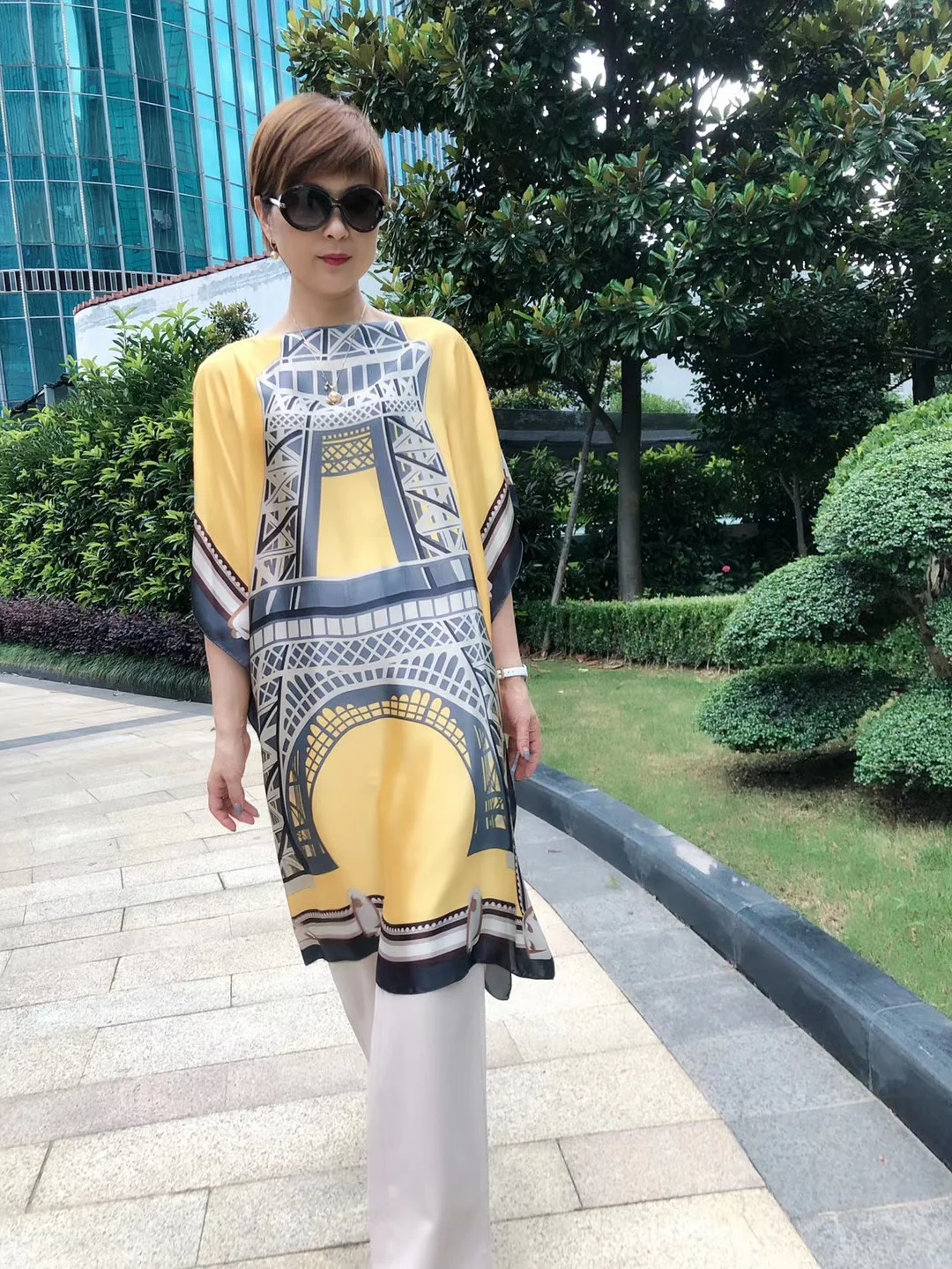 
silk Big size luxury women lady shawl multipurpose casual gown two piece satin scarf dress 