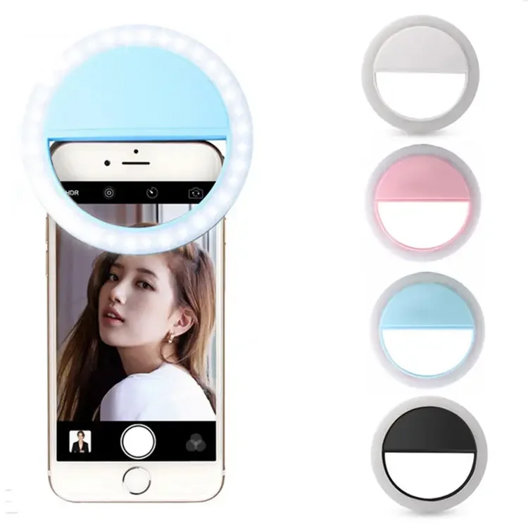 Hot Sale Dry Battery Powered Mini Beauty Flash Fill-in Light LED Selfie Ring Light With Usb Charge For Mobile Phone Tik Tok