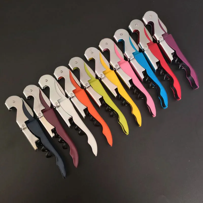 Stainless steel wholesale cheap multifunction 3 in 1 folding red wine cork corkscrew beer bottle opening wine opener
