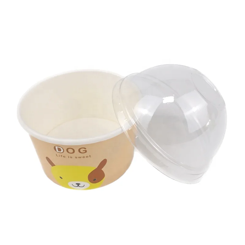 Wholesale 3OZ 5OZ 8OZ Disposable Paper Ice Cream Cup With Dome Lid Custom Paper Cups Bowl For Frozen Yogurt