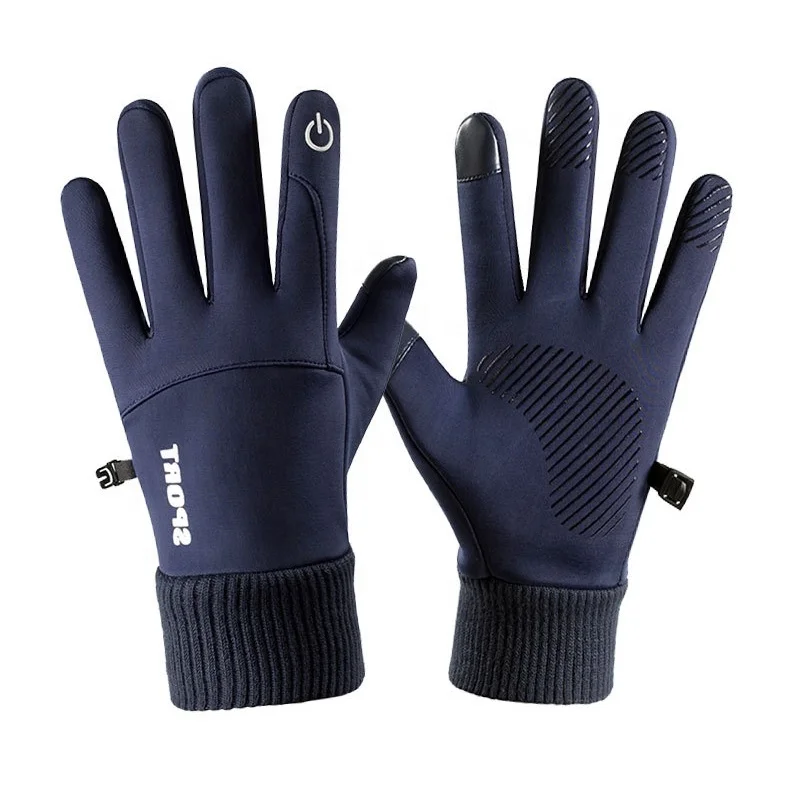 
Black Grey Blue Hand mittens Touchscreen Winter Running mitten One Size Fits All Waterproof Warm mitten 