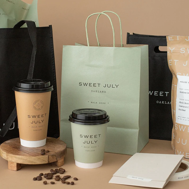 8Oz 12Oz 16Oz 20Oz Biodegradable Disposable Cafe Ethiopia Carton Single Double Walls Coffee Paper Cup With Lid Customized