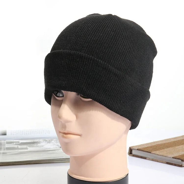 Factory Wholesale BIG DISCOUNT STOCK Women Mens Winter Warm Knitting Beanie Hats Plain Skull Beanie Cheap Cuff Knit Beanie Cap