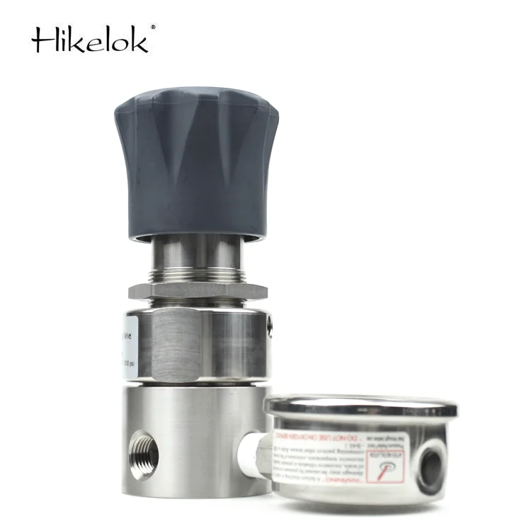 Hikelok 6000 Psig 413 bar Gas Pressure Regulator Stainless Steel Stem High Pressure Reducing Regulators