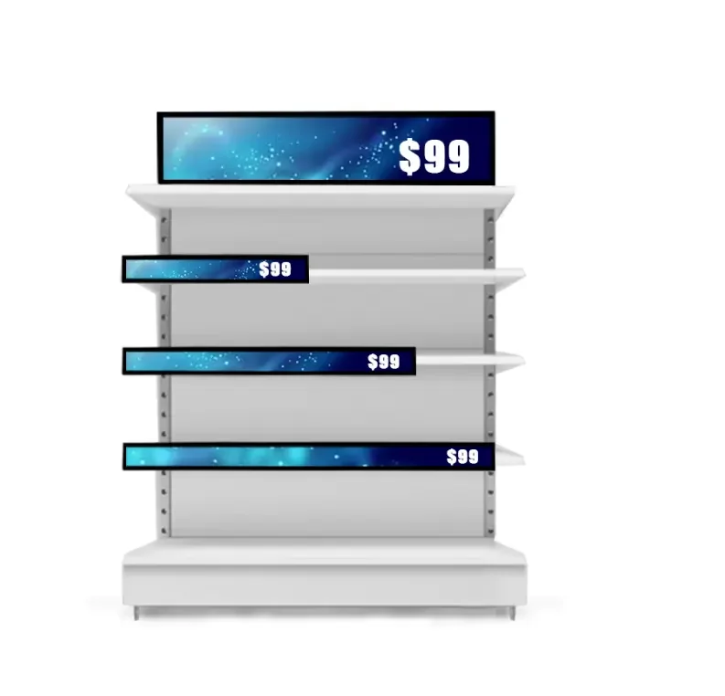 35 49 inch Android Monitor Ultra Wide Advertising Digital Signage Shelf Edge Screen LED Backlight 700nits Stretched Bar LCD Disp