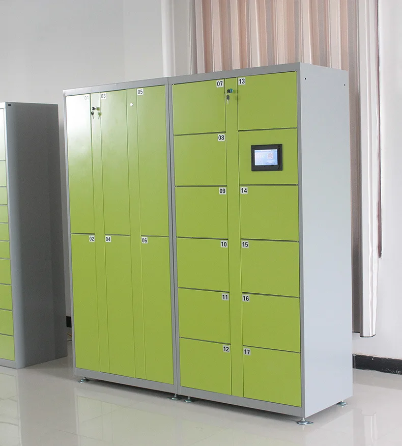 Smart storage locker for large luggage for airport mall company use