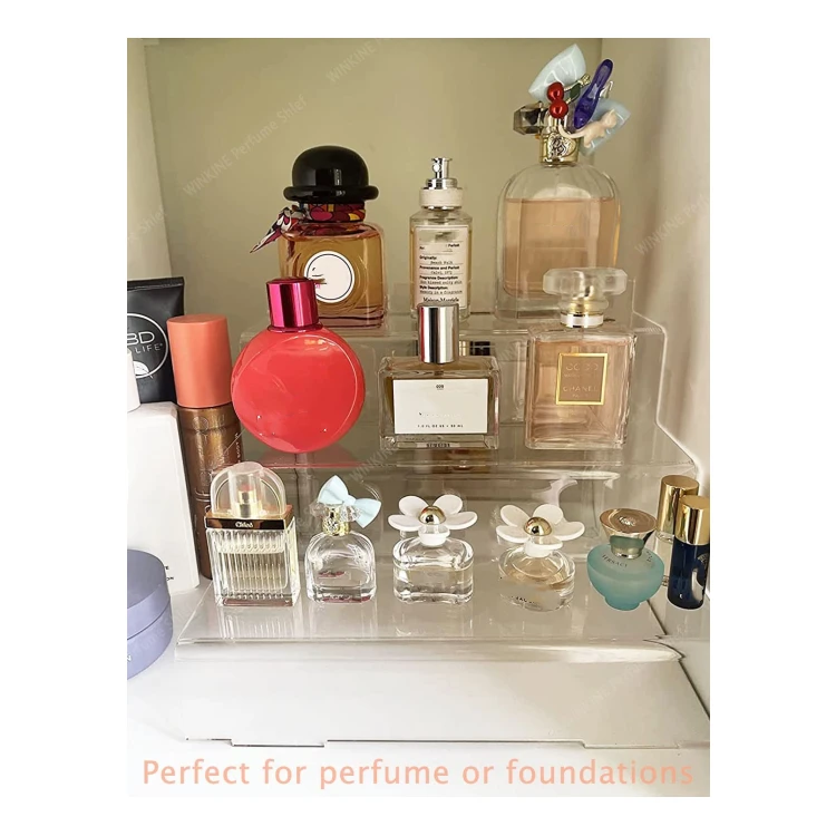 Acrylic Riser Display Shelf, 4 Tier For Display, Desktop Acrylic Display Stand For Decoration And Organizer Acrylic Makeup