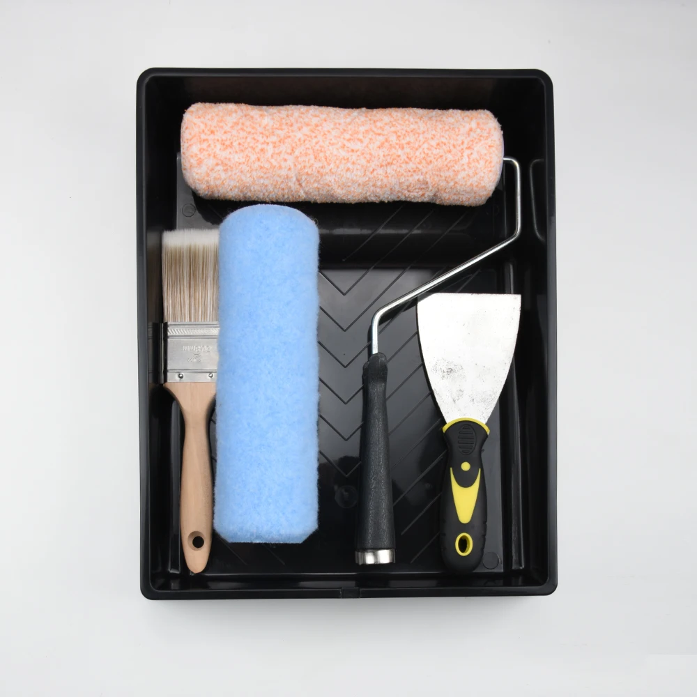 
9 inch American Style Paint Roller Kit with Angle Paint Brush Microfibre Roller Paint Tray 