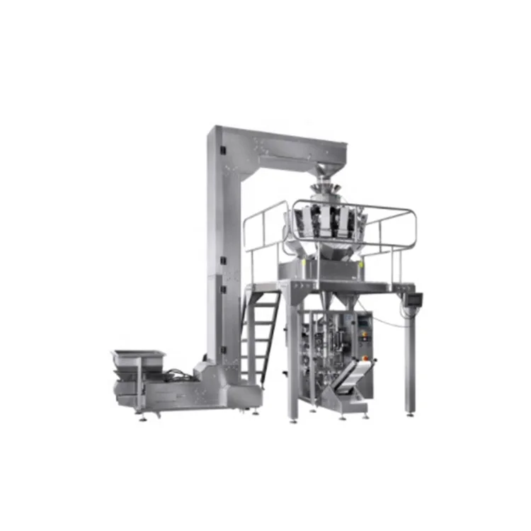 multihead weigher metal detector production line Backseal bag vertical snacks granule Packaging Machine with date Print