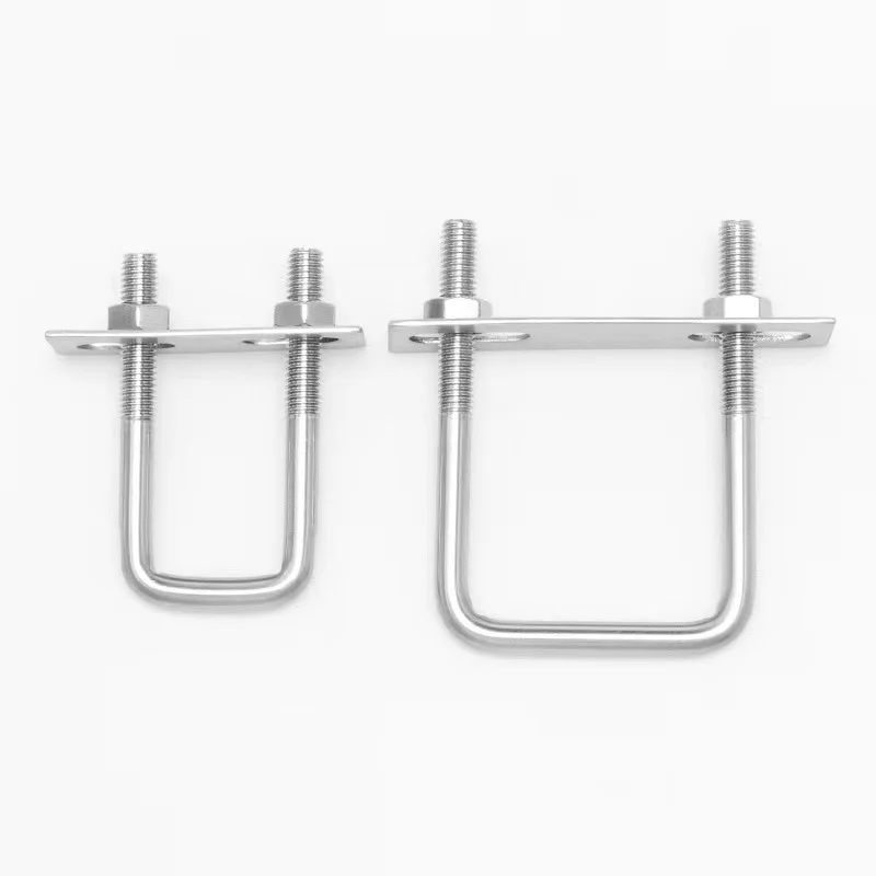 M6 M8 M10 M12 Stainless Steel 304 Right Angle Rectangular Square Shaped Bolt Pipe Thread Clamps