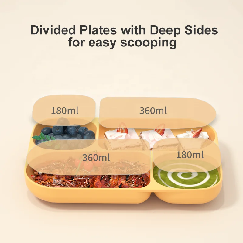 Non-slip BPA Free Kids Suction Plate Microwave Friendly Plastic Toddler infant Baby Plates for children