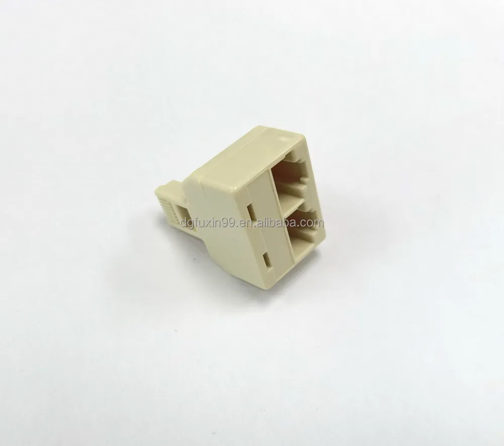 Hot selling Two Way Telephone line splitter 2xRJ45 jack adaptor