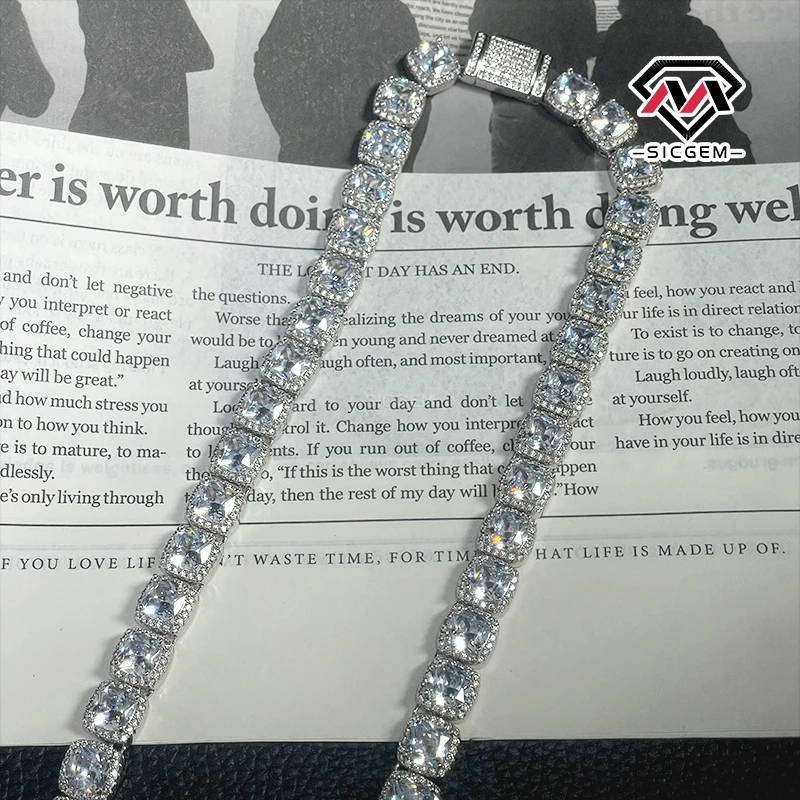 SICGEM Pass Diamond Tester Moissanite Necklace 925 Silver Diamond Chain VVS  Moissanite Necklace Women