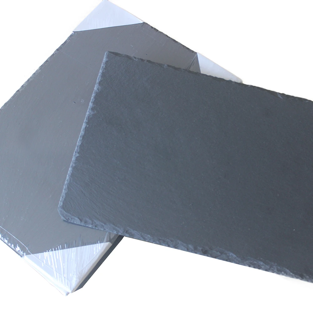 30x20cm Rectangle Natural Rock Stone Serving Sushi Steak Restaurant Dinner Dishes Plate Black Tray Slate Cheese Board