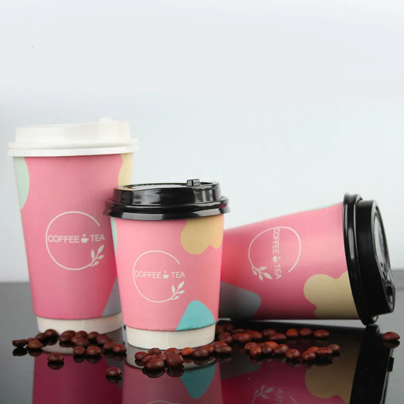 Coffee Cup Disposable Paper Cups Eco Friendly Takeaway Coffee Paper Cups With Lid