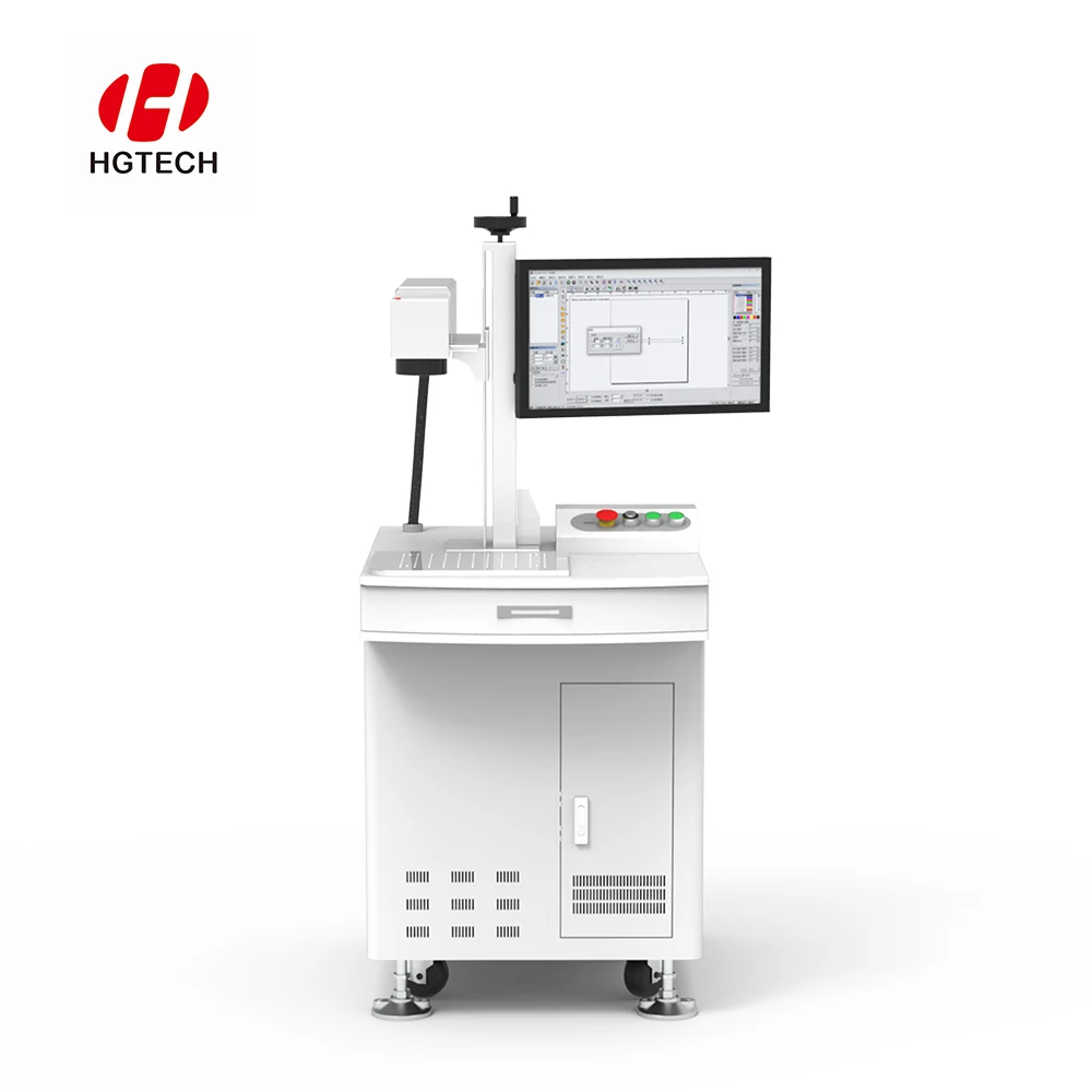 HGTECH Portable 3d Fiber Lazer Marker Portable CO2 UV 20w-200w Metal Bottle Cap Plastic Laser Engraving Marking Machine