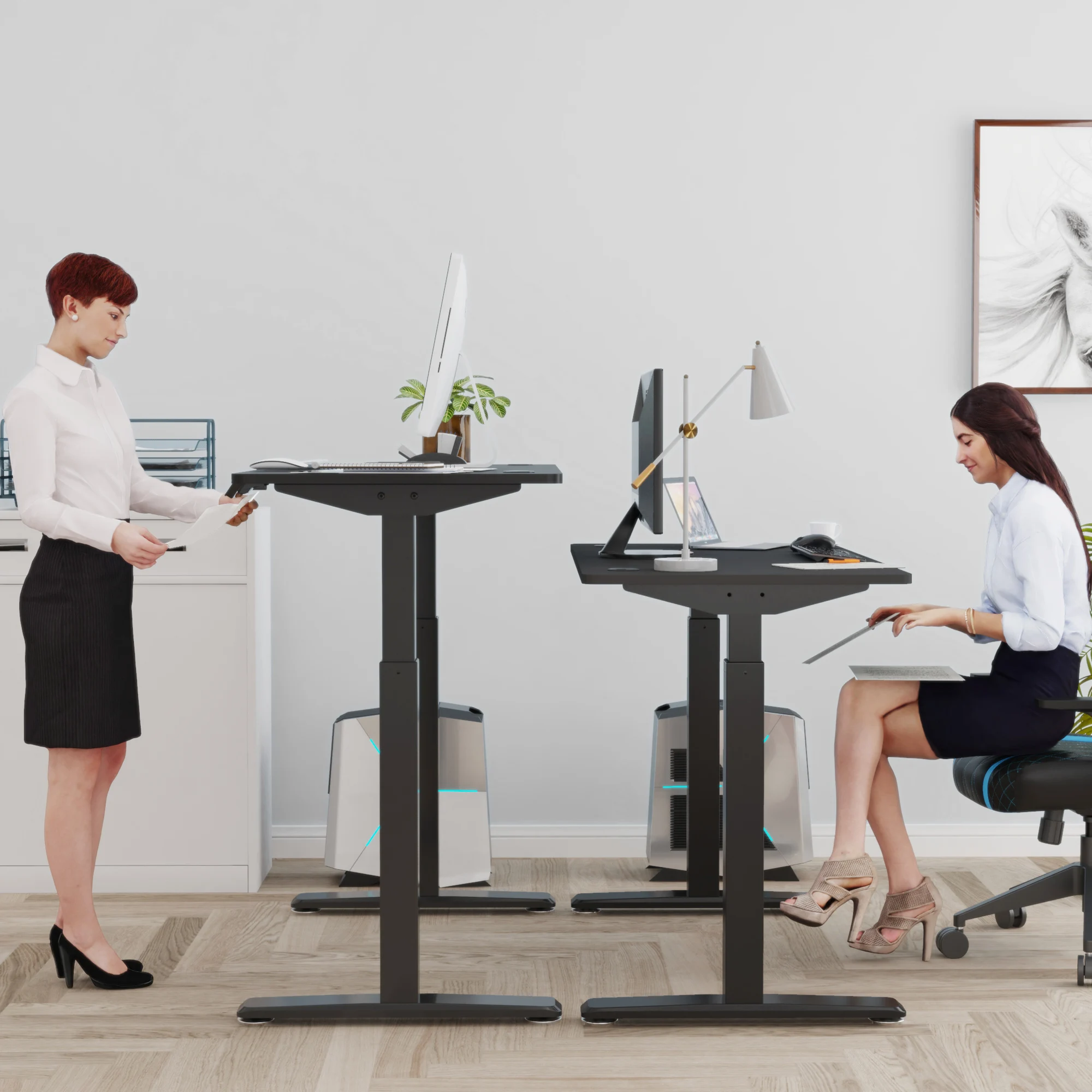 Home office Modern Electric Multi-function Wooden Furniture Height Adjustable Office Table