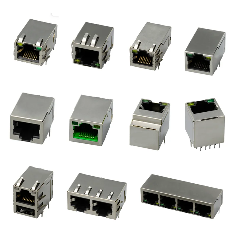 Gigabit JD1-0002NL 1 port POE+ jack rj45 modular 5G 10G 10pin rj45 female connector 8p8c POE ethernet rj45 connector J00-0061NL