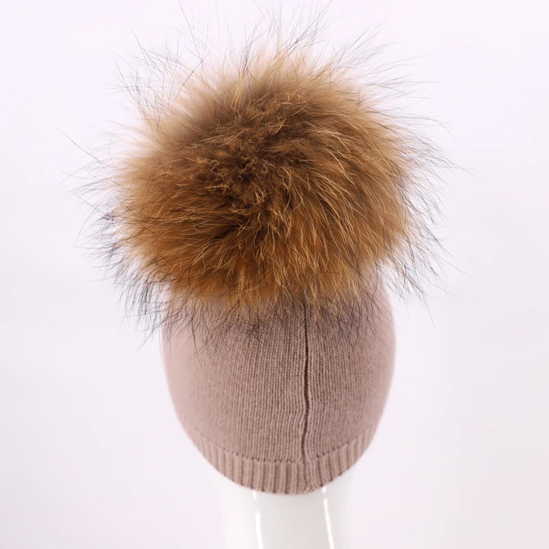 Wholesale Retail Baby Winter Fur Hat Pom Pom Decoration Beanie Hat